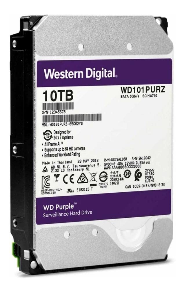 WD 10 TB Surveillance Hard Drive - Purple