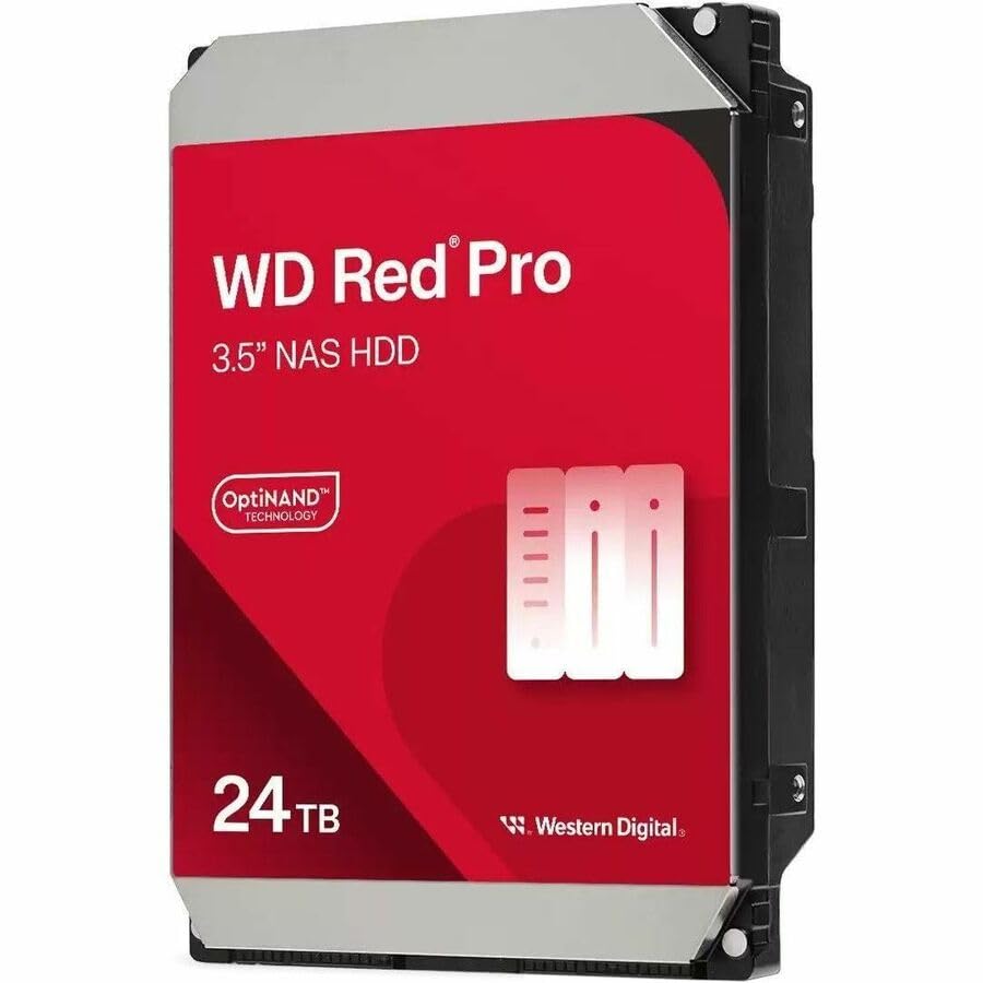 WD Red Pro 24TB NAS 3.5" Internal Hard Drive - 7200 RPM, SATA 6 Gb/s, CMR, 512MB Cache