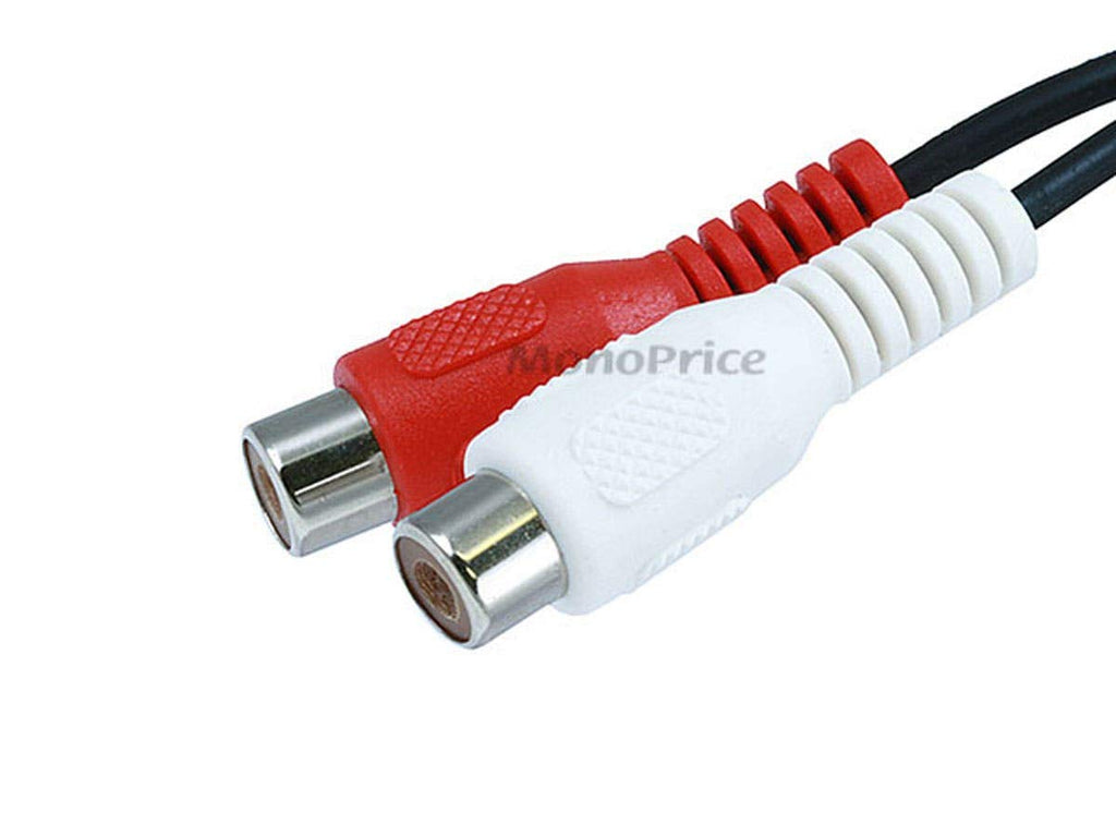 Monoprice 100663 6-Inch RCA Plug/2 RCA Jack Cable, Black