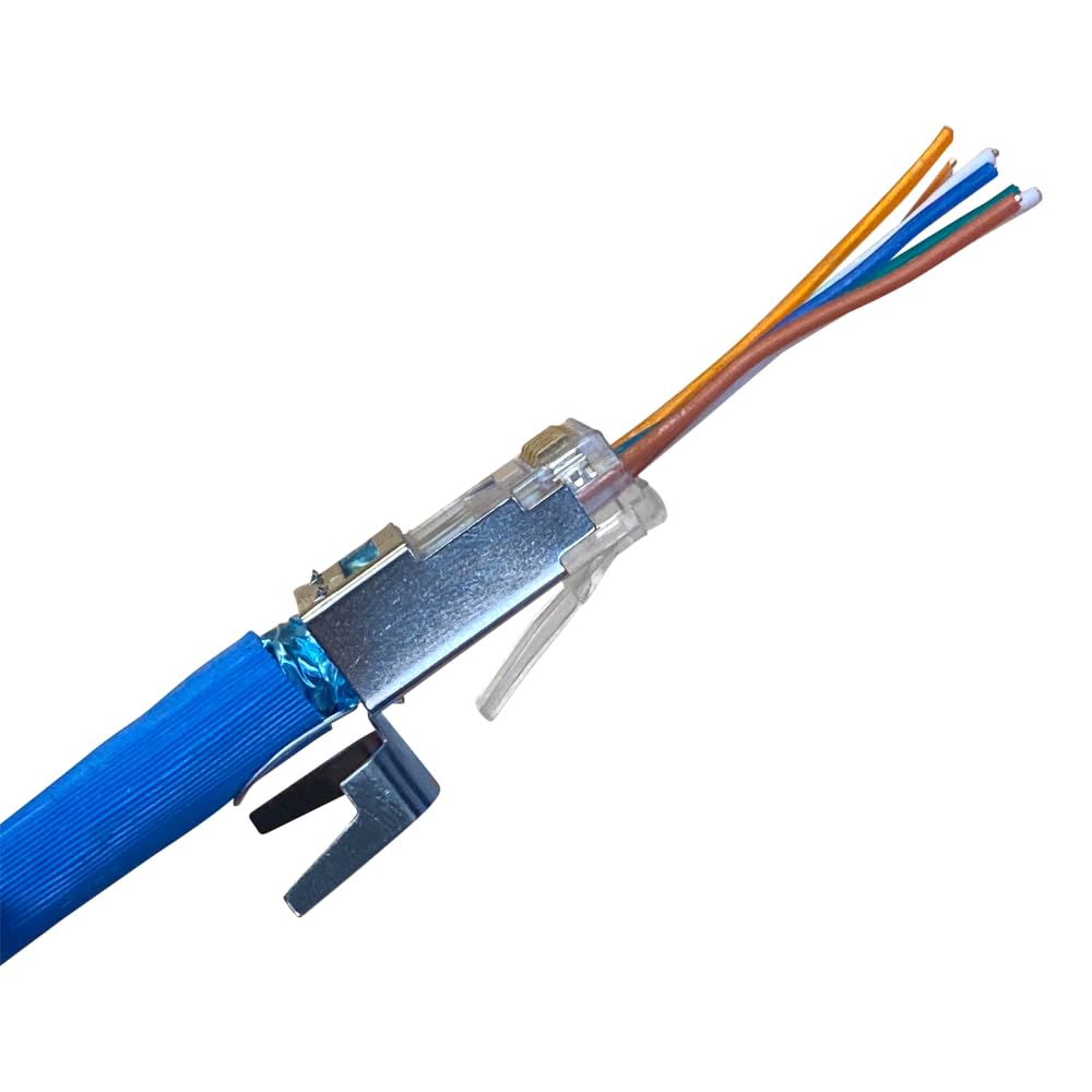 KLEIN TOOLS VDV826-705 Modular Data Plug for CAT6A Shielded Cable and Larger Diameter CAT6 Indoor or Outdoor Ethernet Cable, 50-Pack