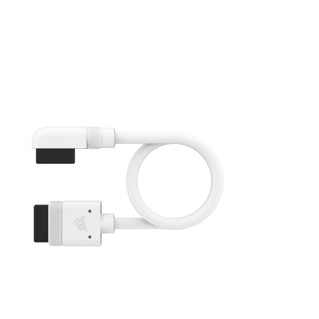 CORSAIR iCUE Link Slim Cables - 2X 200mm Straight/Slim 90° - White