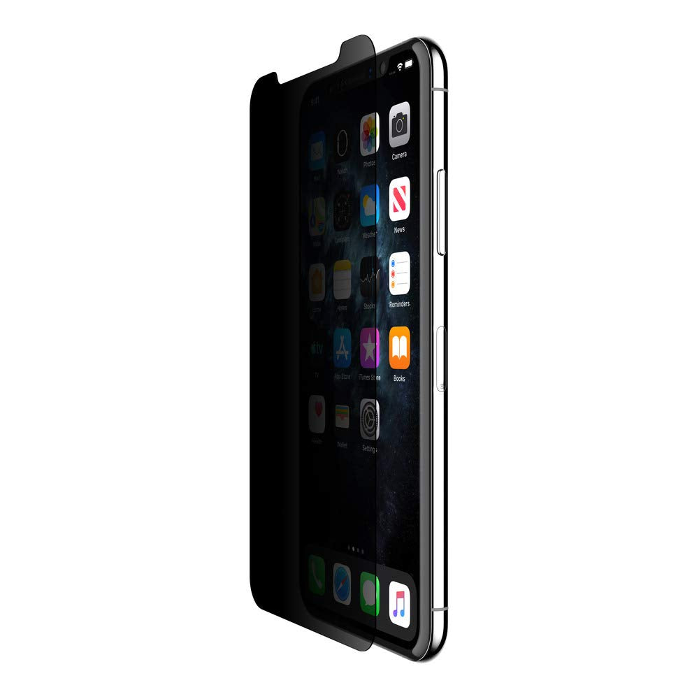 Belkin SCREENFORCE Tempered Glass Privacy Screen Protector for iPhone Xs Max, iPhone 11 Pro Max, OVA005zz