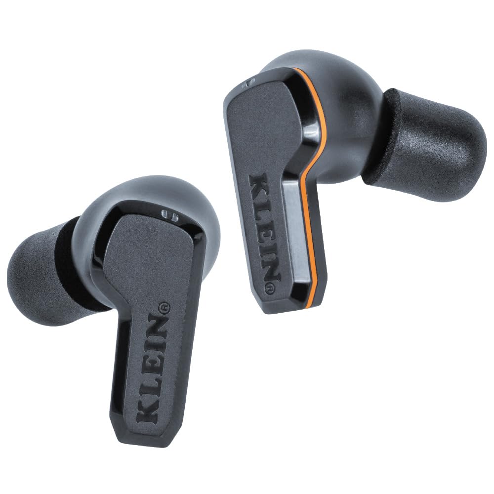 KLEIN TOOLS AESEB2 Elite Bluetooth Earbuds, Real Wireless Earplugs, NRR Hearing Protection 25 DB, 24 Hours Battery Life, Digital LED Display