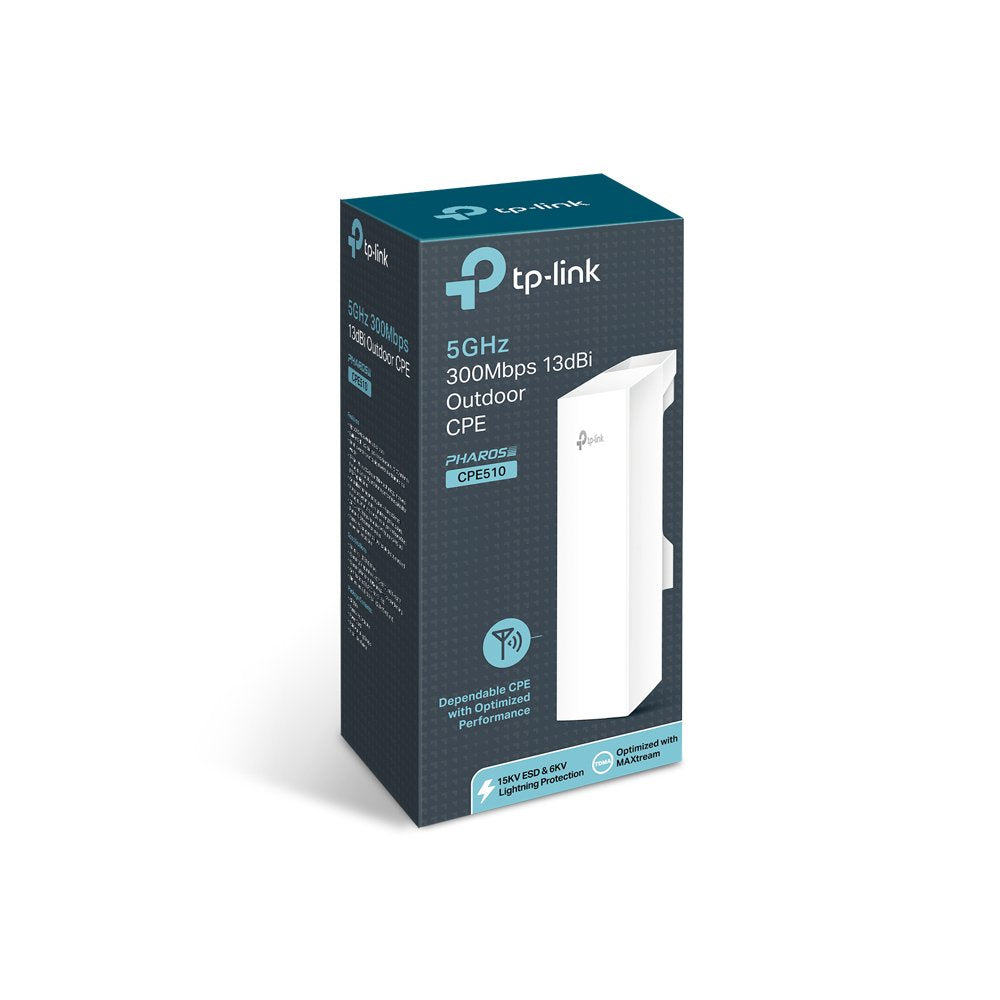 TP-Link CPE510 High Power Outdoor CPE/Access Point, 5GHz 300Mbps, 802.11n/A, Dual-Polarized 13dBi Directional Antenna, Passive POE