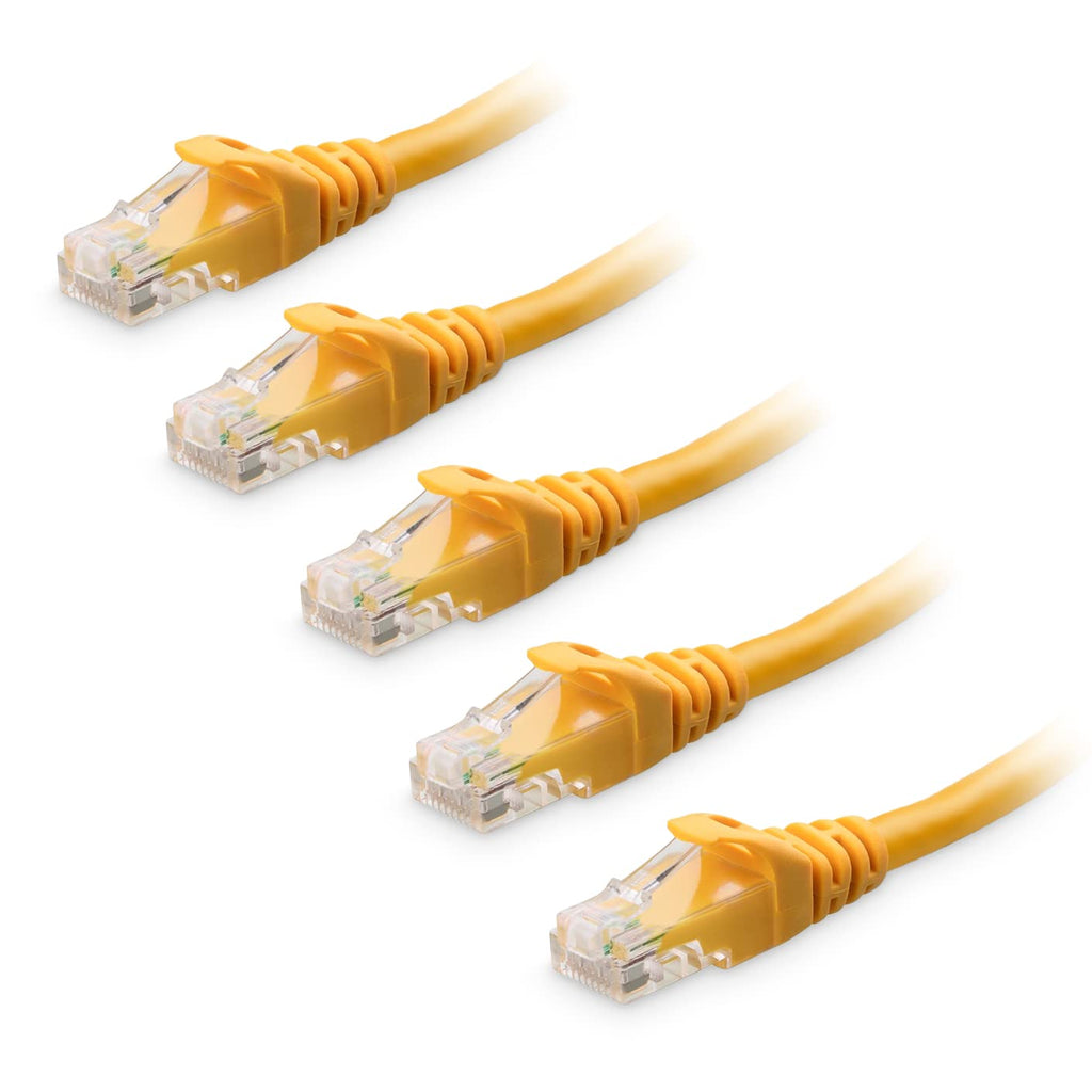 Cable Matters 5-Pack Snagless Cat6 Ethernet Cable (Cat6 Cable/Cat 6 Cable) in Yellow 7 Feet - Available 1FT - 150FT in Length