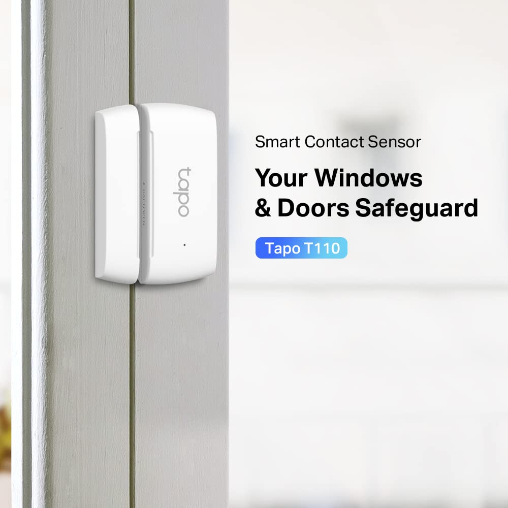 TP-Link Tapo T110 Contact Sensor, White, Requires Tapo Hub, Long Battery Life, Real-Time Notification, Smart Action