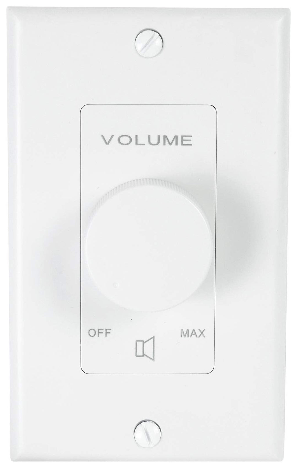 Rockville VOL850 50W x2 Wall Stereo Volume Controller 8 Ohm, 11-Step Rotary Knob, 20Hz-20kHz, 30dB Attenuation, for Home Theater and Commercial Audio Systems