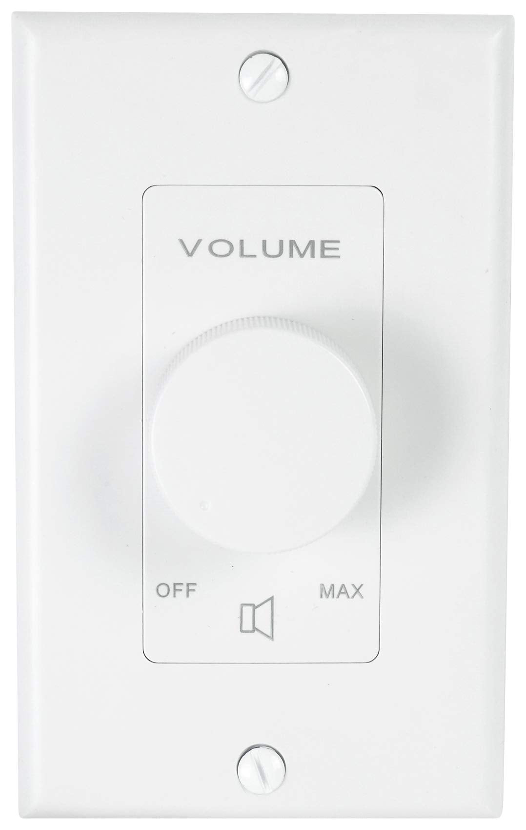 Rockville VOL850 50W x2 Wall Stereo Volume Controller 8 Ohm, 11-Step Rotary Knob, 20Hz-20kHz, 30dB Attenuation, for Home Theater and Commercial Audio Systems