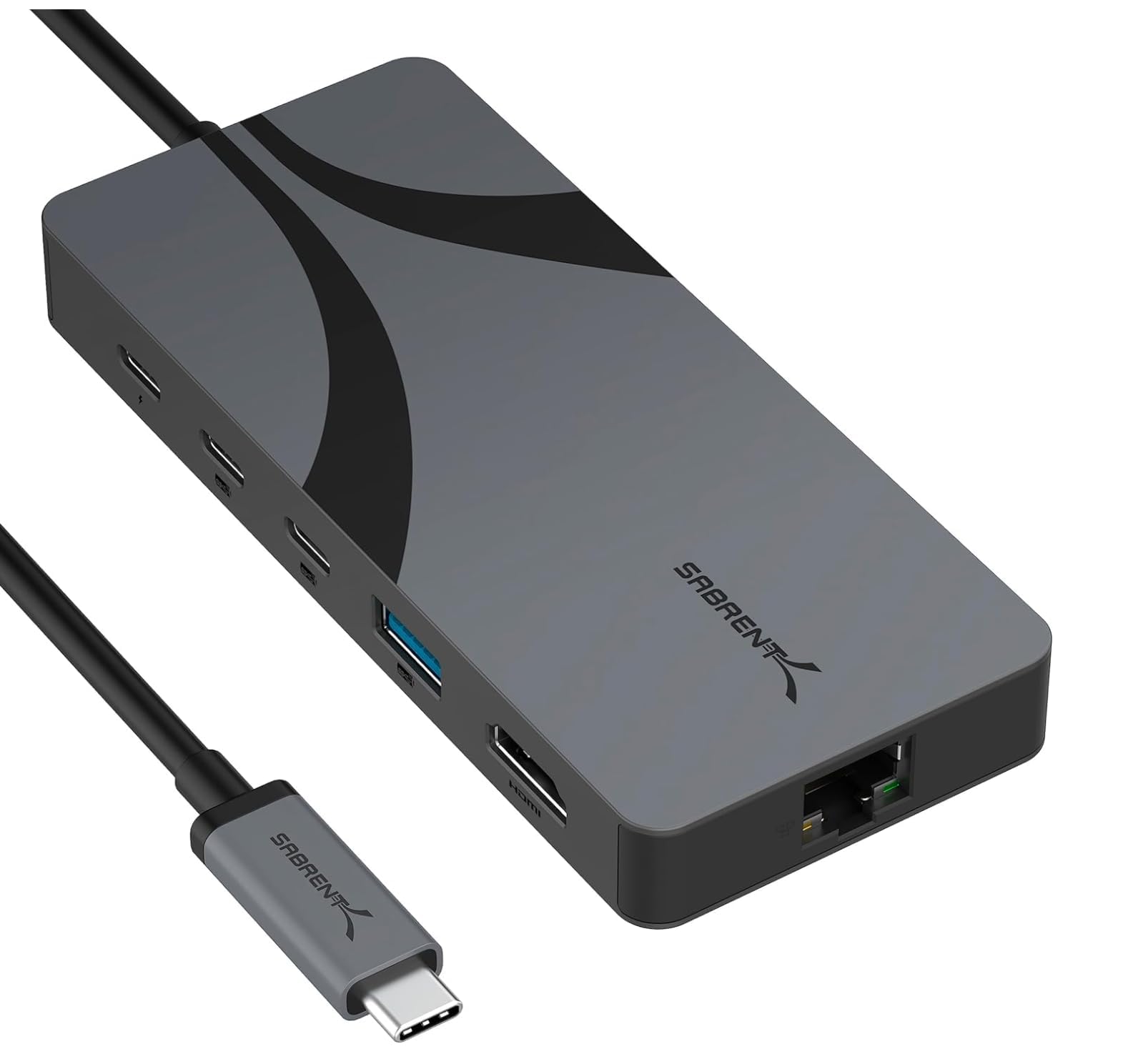 SABRENT USB C Dock (6-in-1) Lightning Fast Ethernet 2.5Gbps, USB 4 Hub 10Gbps Laptop Dock Charger 100W PD 3.0, USB C Hub with HDMI 2.1 Supporting 8K@60Hz/4K@144Hz (DSC enabled) Monitors, (HB-U4HP)