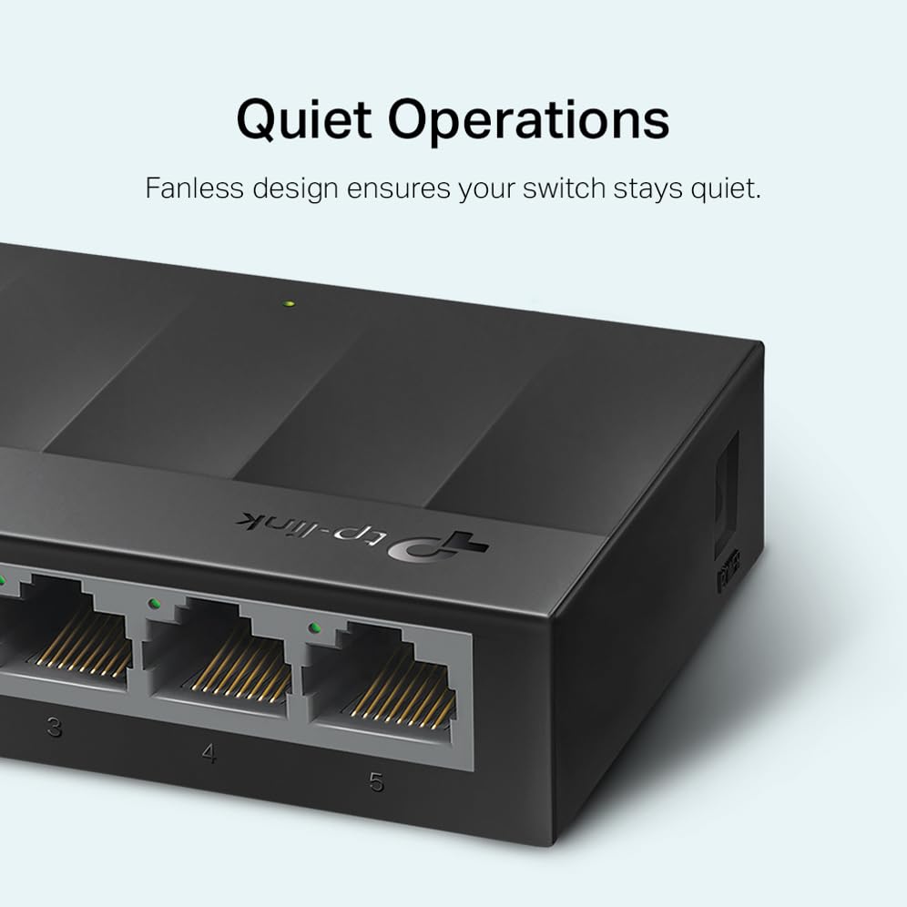 TP-Link Litewave 8 Port Gigabit Ethernet Switch | Desktop Ethernet Splitter | Plastic Case | Unshielded Network Switch | Plug & Play | Fanless Quiet | Unmanaged (LS1008G)