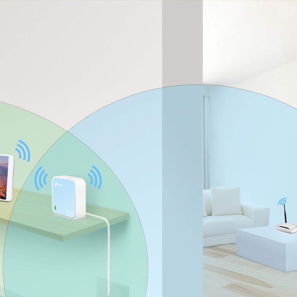 TP-Link TL-WR802N Wireless Travel WiFi Router, N300 WLAN Nano Portable WiFi Booster, Support Access Point, TV Adapter, Client, Range Extender, Repeater, Hotspot Operation Modes, Pocket-size