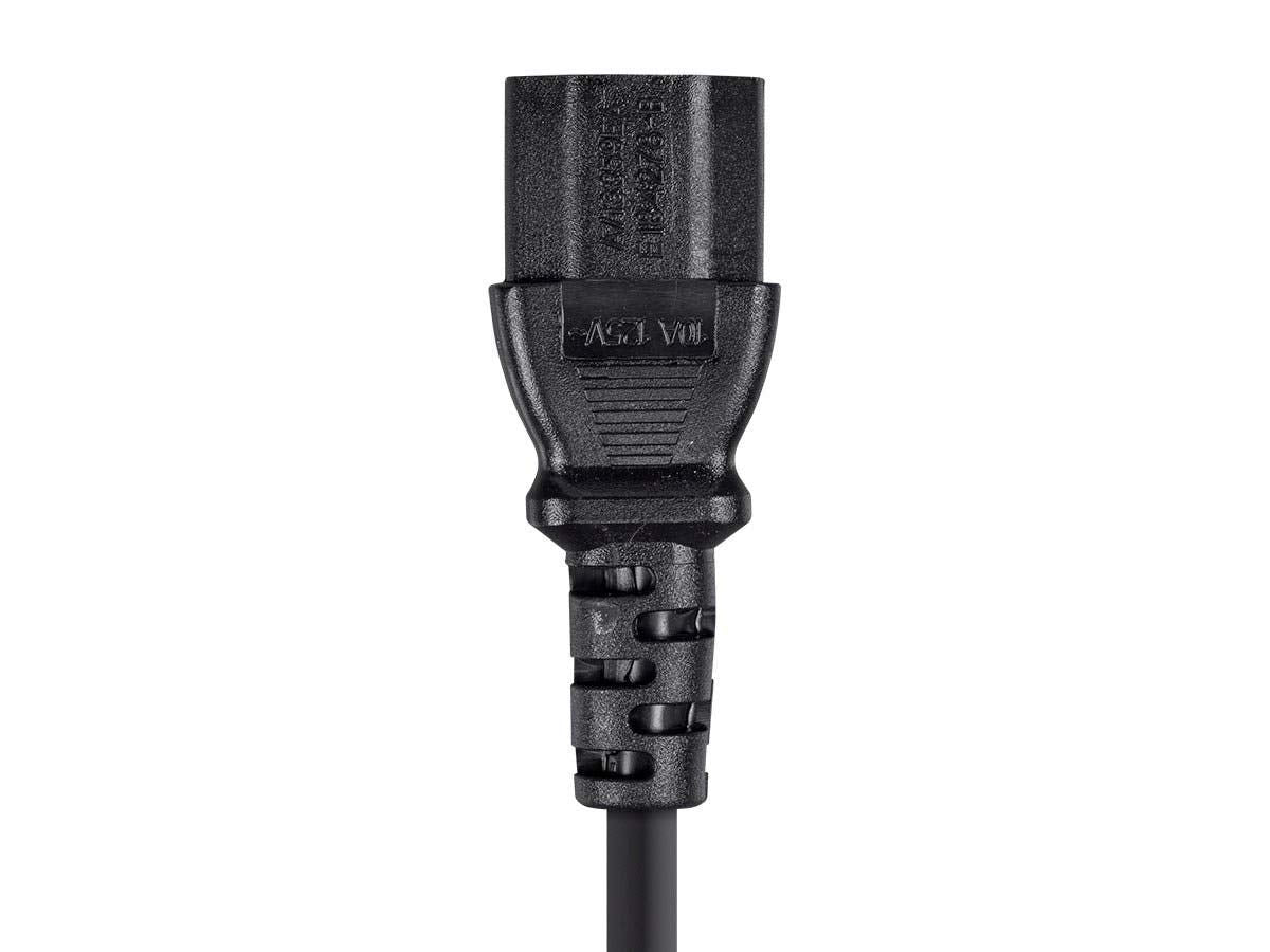 Monoprice 105289 1-Feet 14AWG Power Cord Cable with 3 Conductor PC Power Connector Socket, Black