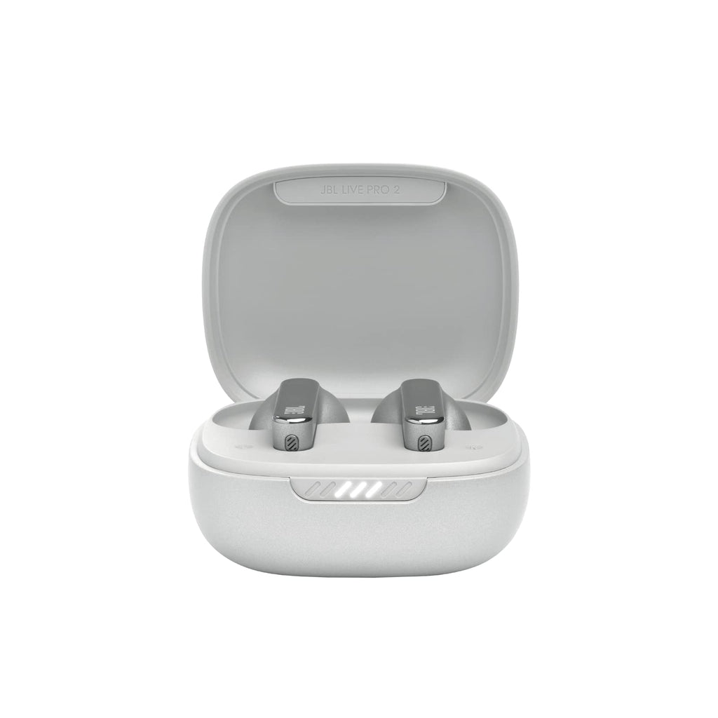JBL Live Pro 2: 40 Hours of Playtime, True Adaptive Noise Cancelling, Smart Ambient, and Beamforming mics (Silver), Small