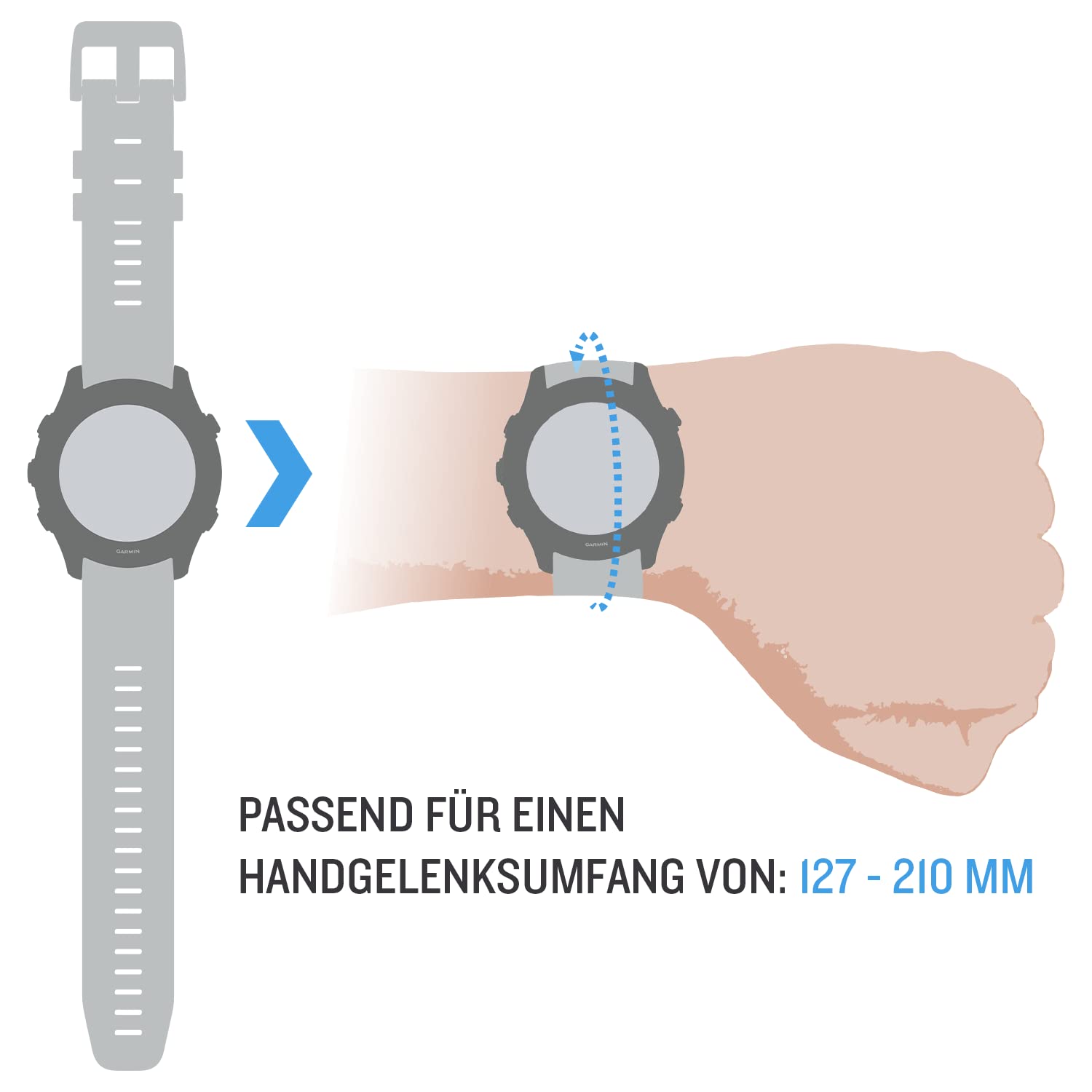 Garmin QuickFit Watch Bands (26mm), suitable for selected fēnix-, epix-, Descent-, D2-, Instinct-, Forerunner- and Tactix series smartwatches, Original accessory, Silicone, Black/Cirrus Blue