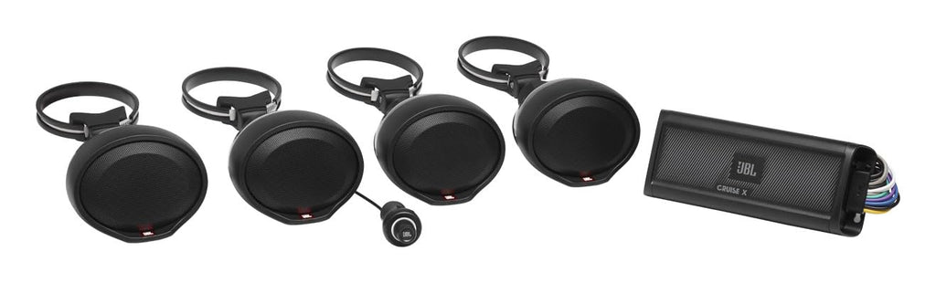 JBL - 4 Channel Plug and Play Bluetooth amp and 4 speakers
