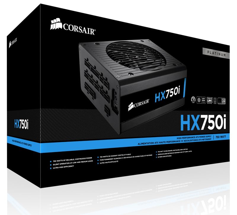 Corsair HX750i COR 750W Power Supply Unit, Black
