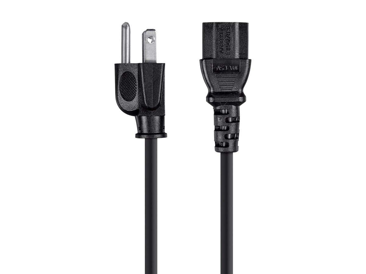 Monoprice 25ft 18AWG Power Cord Cable w/ 3 Conductor PC Power Connector Socket, 10A (NEMA 5-15P to IEC-320-C13)