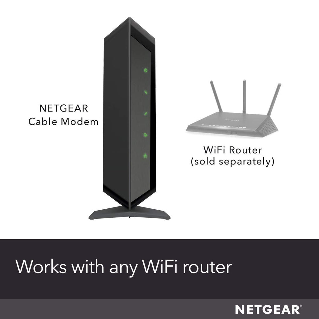 Netgear CM400 8 x 4 Cable m�dem docsis 3.0 Max velocidades de descarga de 343 Mbps. Certificado para xfinity by comcast, Tiempo Warner Cable, Cox, Carta & More (CM400 – 1 aznas), Negro