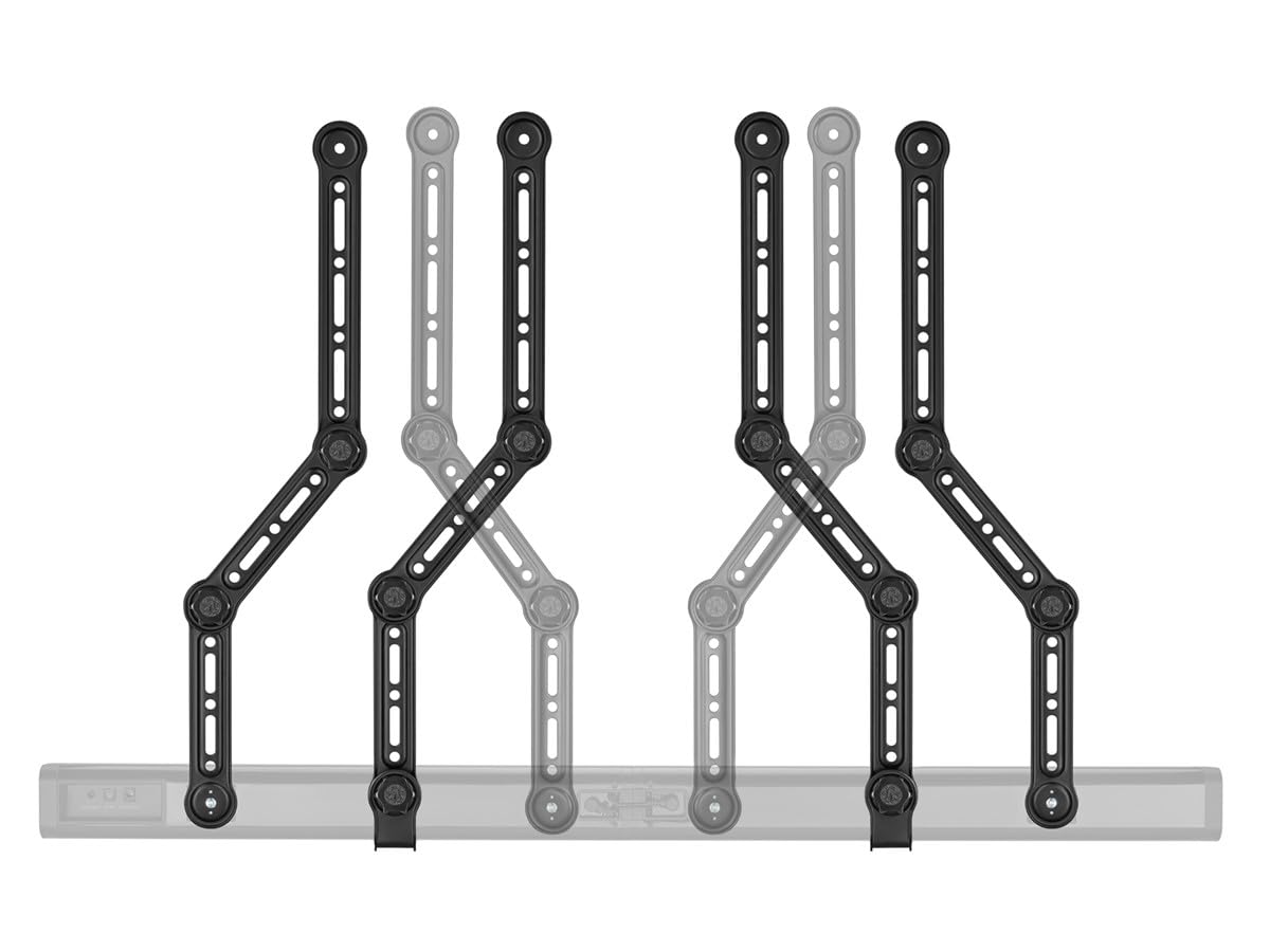 Monoprice Soundbar TV Mounting Brackets, Adjustable Arms for max 90‑in TV with L‑Shaped Brackets, Fits Most Soundbars Up to 33lbs., Easy Installation