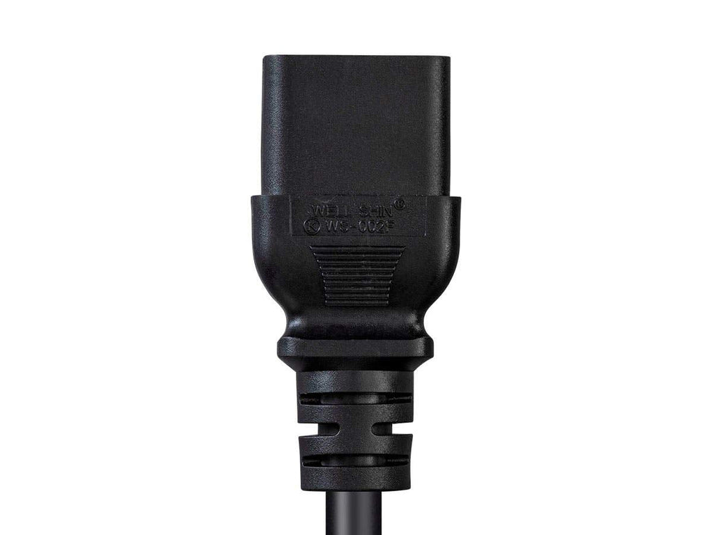 Monoprice Power Cord - 6 Feet - Black | IEC 60320 C19 to IEC 60320 C14, 16AWG, 10A, Sjt, 100-250V