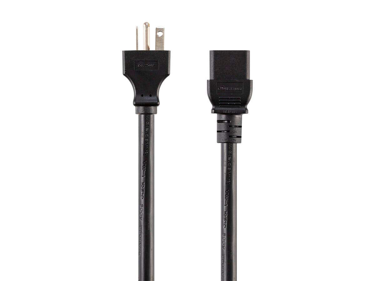 Monoprice Heavy Duty Power Cord - NEMA 6-20P to IEC 60320 C19, 12AWG, 20A/2500W, SJT, 125V, Black, 6ft