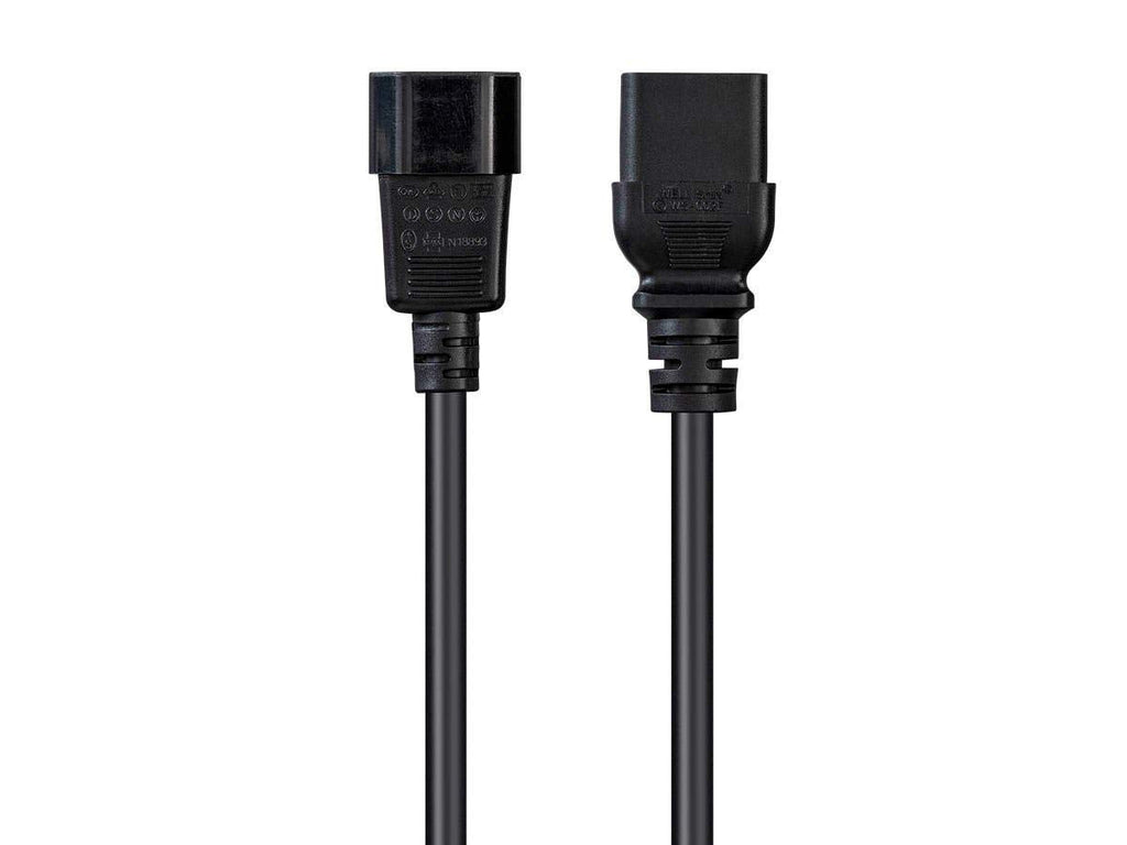 Monoprice Power Cord - 6 Feet - Black | IEC 60320 C19 to IEC 60320 C14, 16AWG, 10A, Sjt, 100-250V