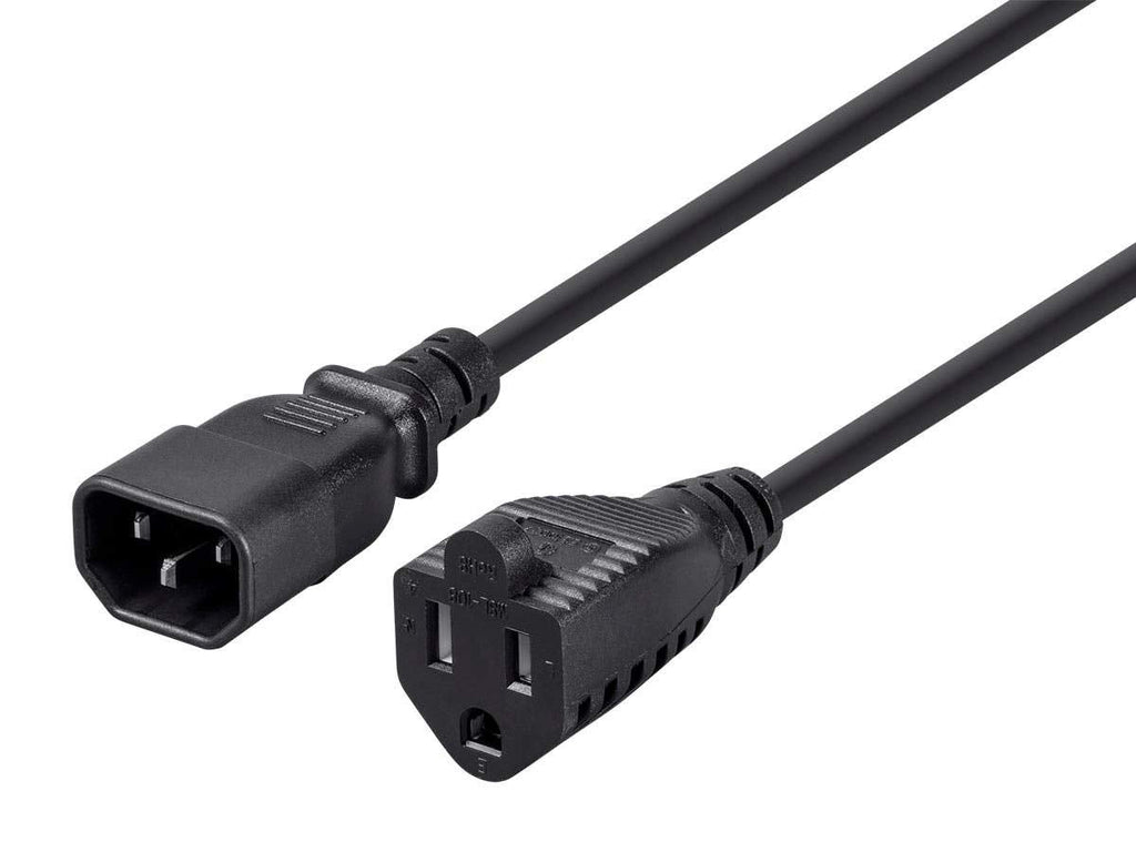Monoprice 101302 1-Feet 18AWG Power Adapter Cord Cable, Black