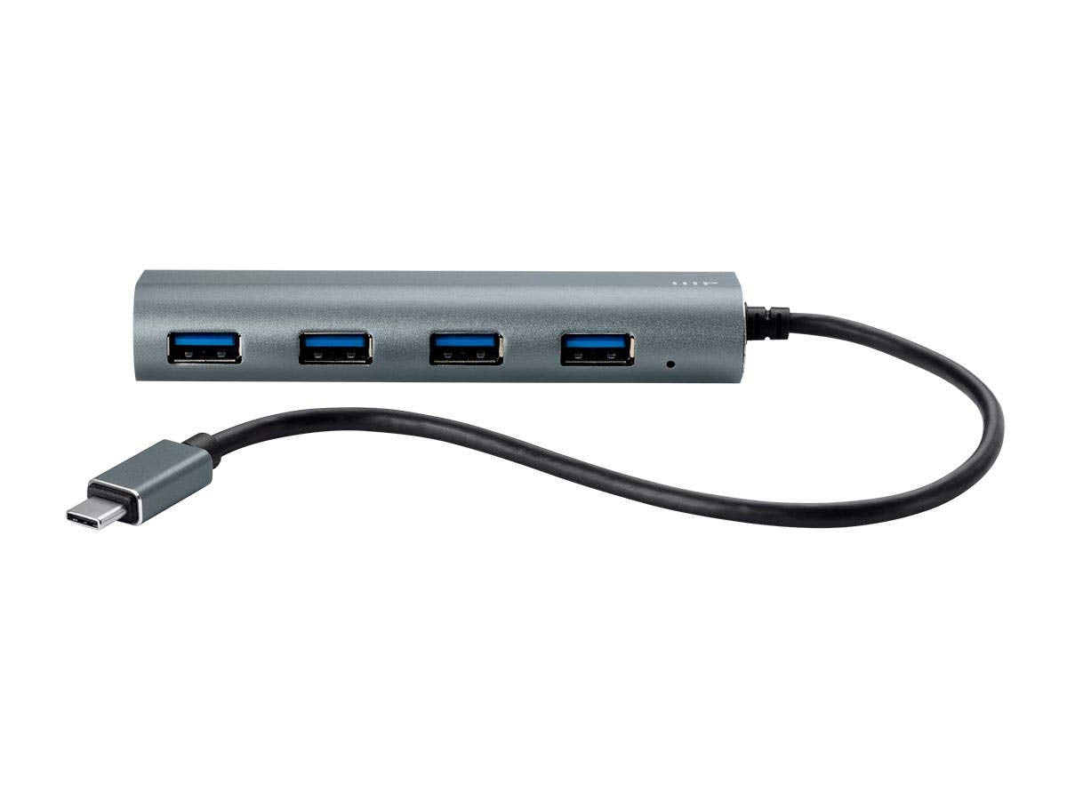 Monoprice 114908 4 Port USB-C Hub - Aluminum, SuperSpeed Transfer Rates, Compatible with Apple MacBook, Google Chromebook & More