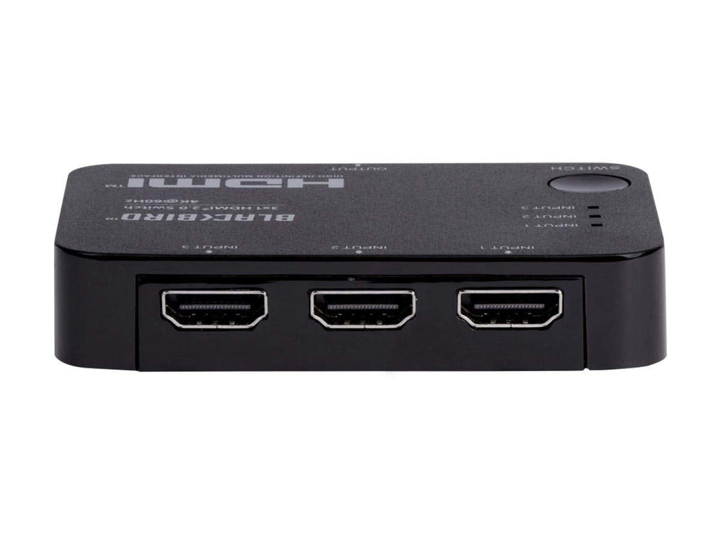 Monoprice Blackbird 4K 3x1 HDMI 2.0 Slim Switch - Black |4k @ 60Hz, HDCP 2.2 Compliant, HDR, Dolby TrueHD Support and IR Remote Control