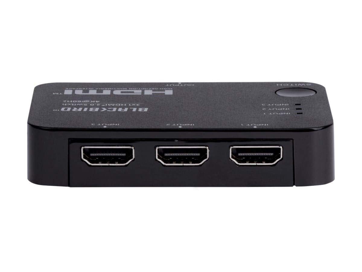 Monoprice Blackbird 4K 3x1 HDMI 2.0 Slim Switch - Black |4k @ 60Hz, HDCP 2.2 Compliant, HDR, Dolby TrueHD Support and IR Remote Control