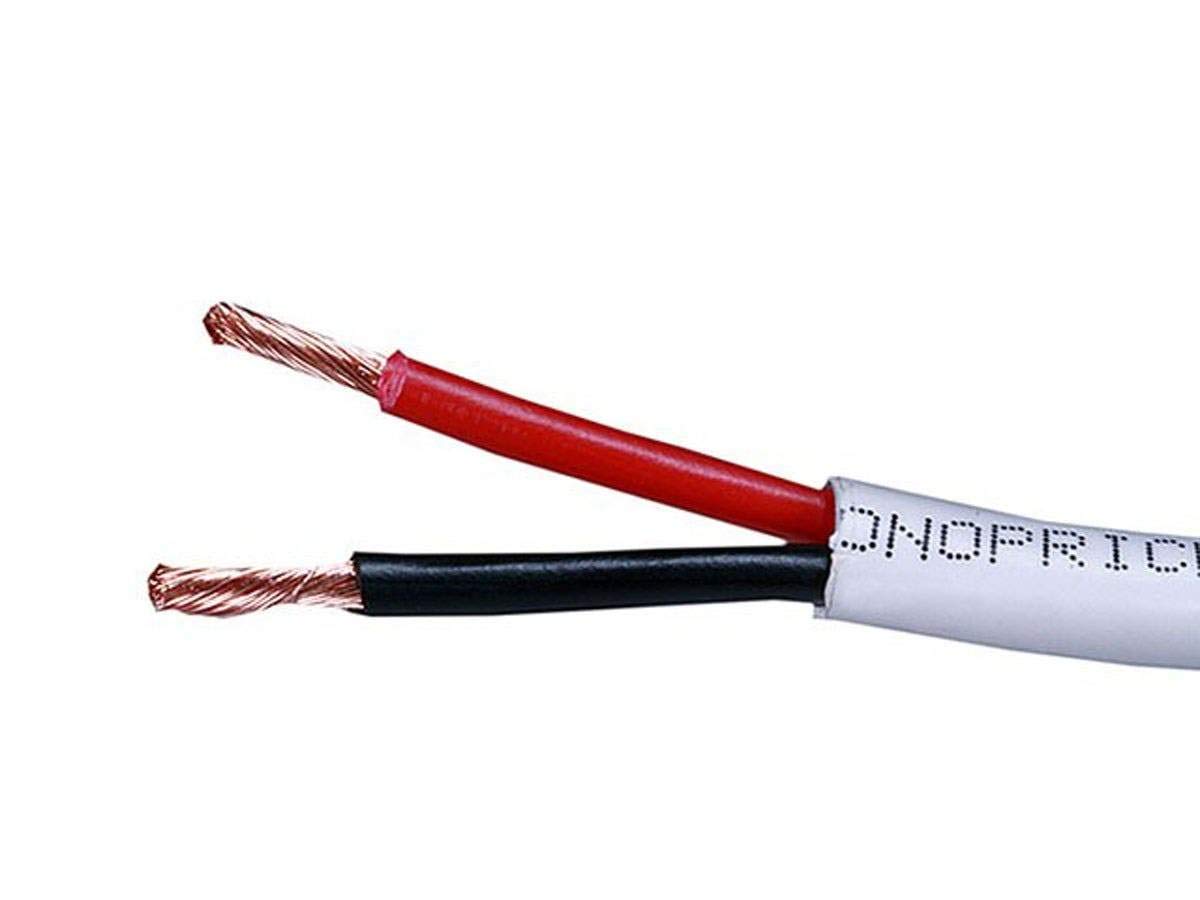 Monoprice Access Series 18 Gauge AWG CL3 Rated 2 Conductor Speaker Wire/Cable - 1000ft Fire Safety in Wall Rated, Jacketed in White PVC Material 99.9% Oxygen-Free Pure Bare Copper