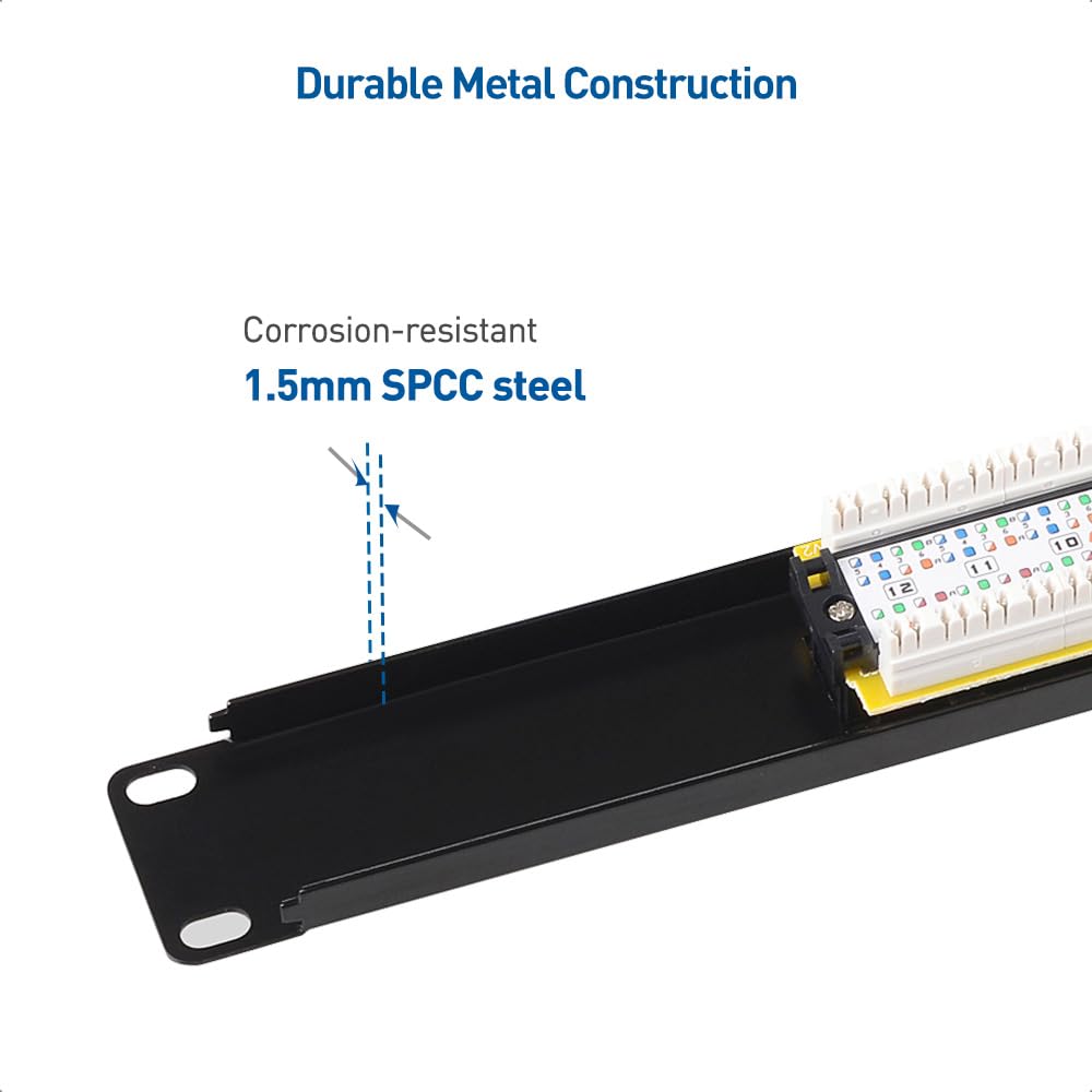[UL Listed] Cable Matters Rackmount or Wallmount 12-Port Cat6 RJ45 Patch Panel