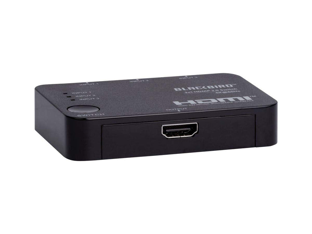 Monoprice Blackbird 4K 3x1 HDMI 2.0 Slim Switch - Black |4k @ 60Hz, HDCP 2.2 Compliant, HDR, Dolby TrueHD Support and IR Remote Control