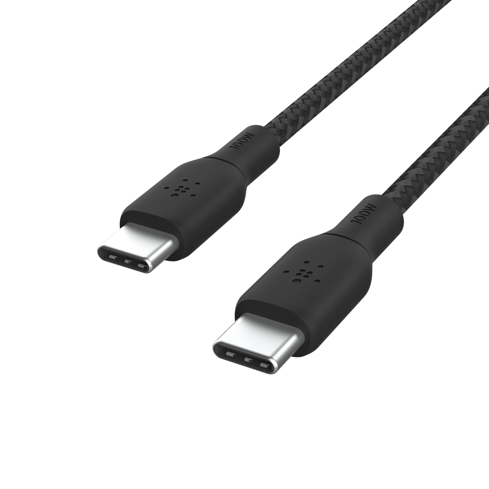 Belkin USB Type C to C Cable, 100W Power Delivery USB-IF Certified 2.0 USB C Charger Cable with Double Braided Nylon Exterior for iPhone 16, 15, iPad, MacBook, Galaxy, Pixel and More -3 m, black
