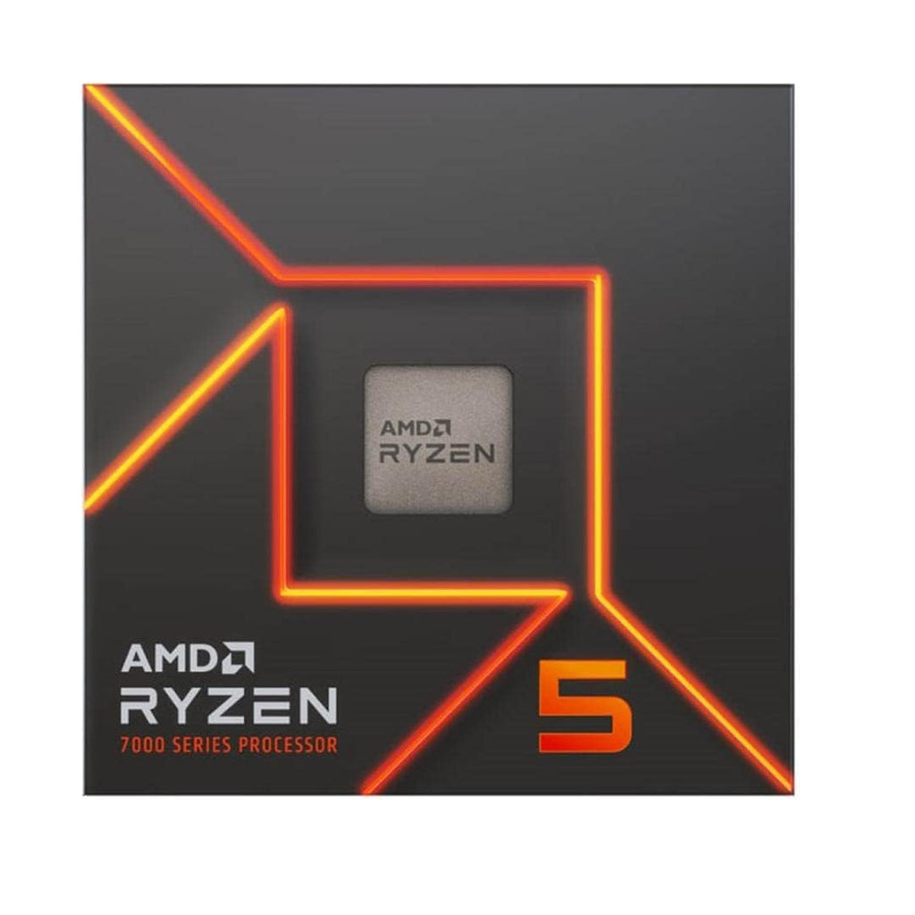 AMD Ryzensets 5 7600 Processor (radeon graphics integrated, 6 cores/12 threads, 65W TDP, AM5 Socket, 38MB cache, up to 5.1 GHz max boost, Wraith Stealth Cooler)