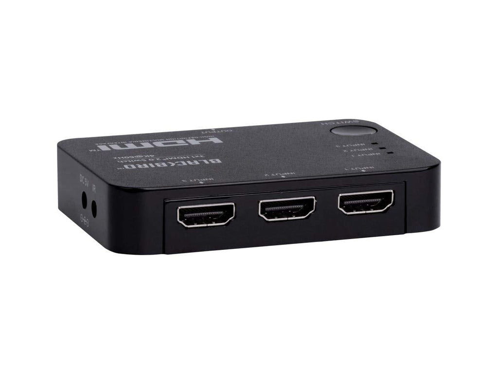 Monoprice Blackbird 4K 3x1 HDMI 2.0 Slim Switch - Black |4k @ 60Hz, HDCP 2.2 Compliant, HDR, Dolby TrueHD Support and IR Remote Control