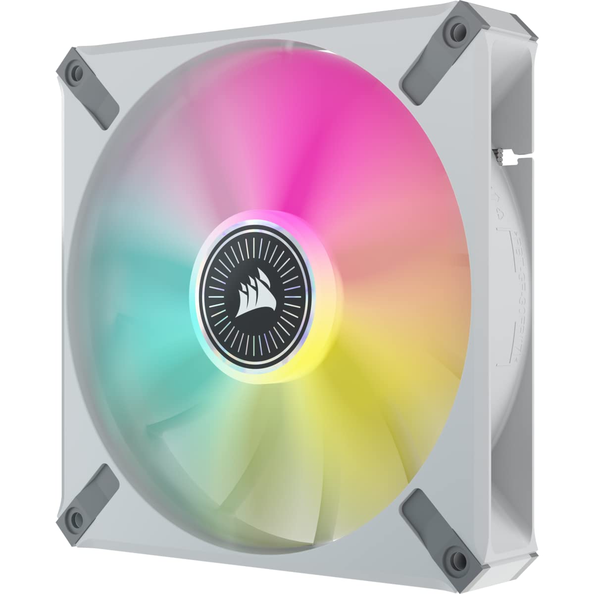 Corsair iCUE ML140 RGB ELITE, 140mm PWM RGB Fan (Corsair AirGuide Technology, Magnetic Levitation Bearing, Up to 1,600 RPM, Low Noise, iCUE Lighting Node CORE Included) Dual Pack - White (CO-9050119-WW)