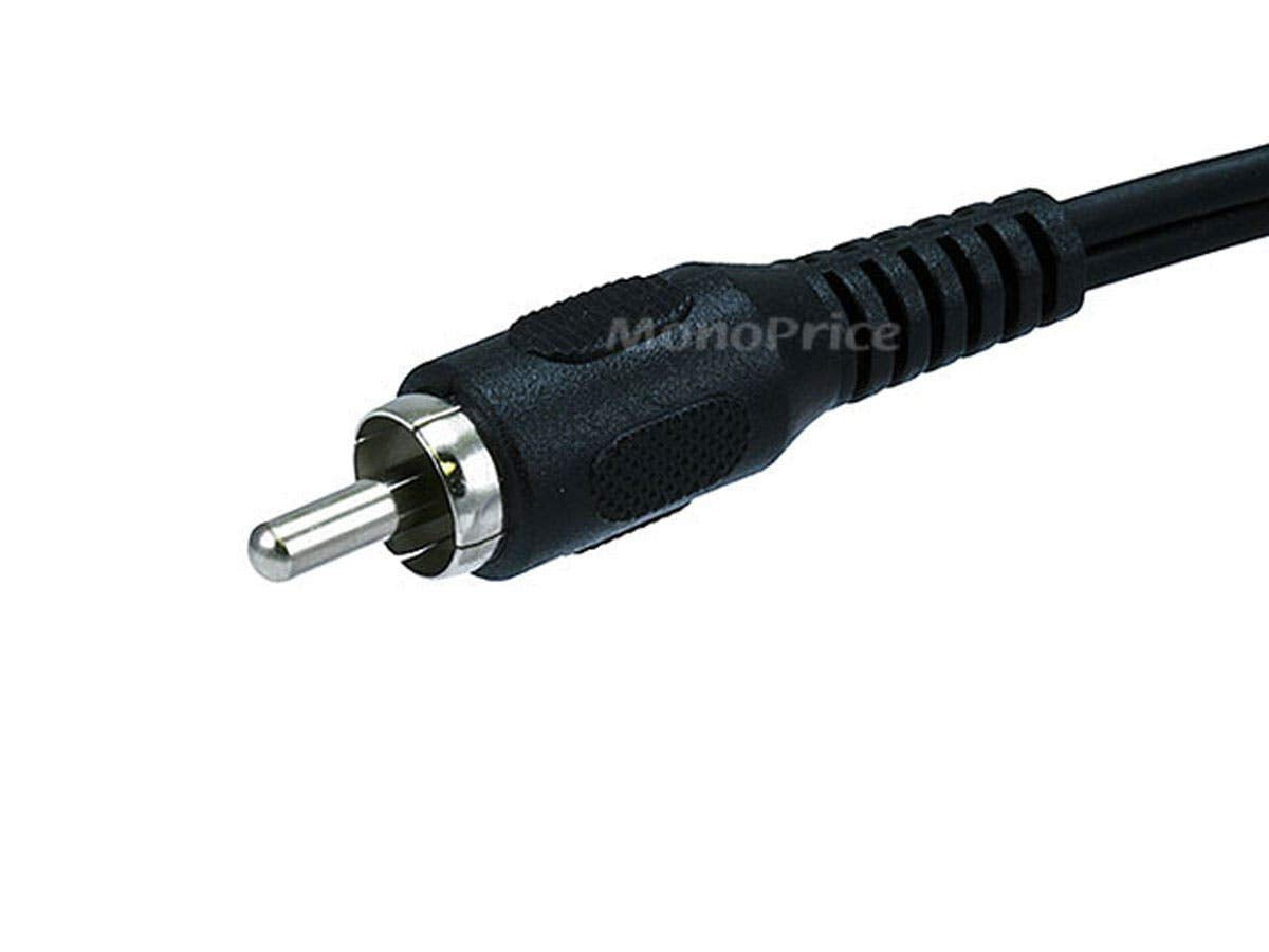 Monoprice 100663 6-Inch RCA Plug/2 RCA Jack Cable, Black