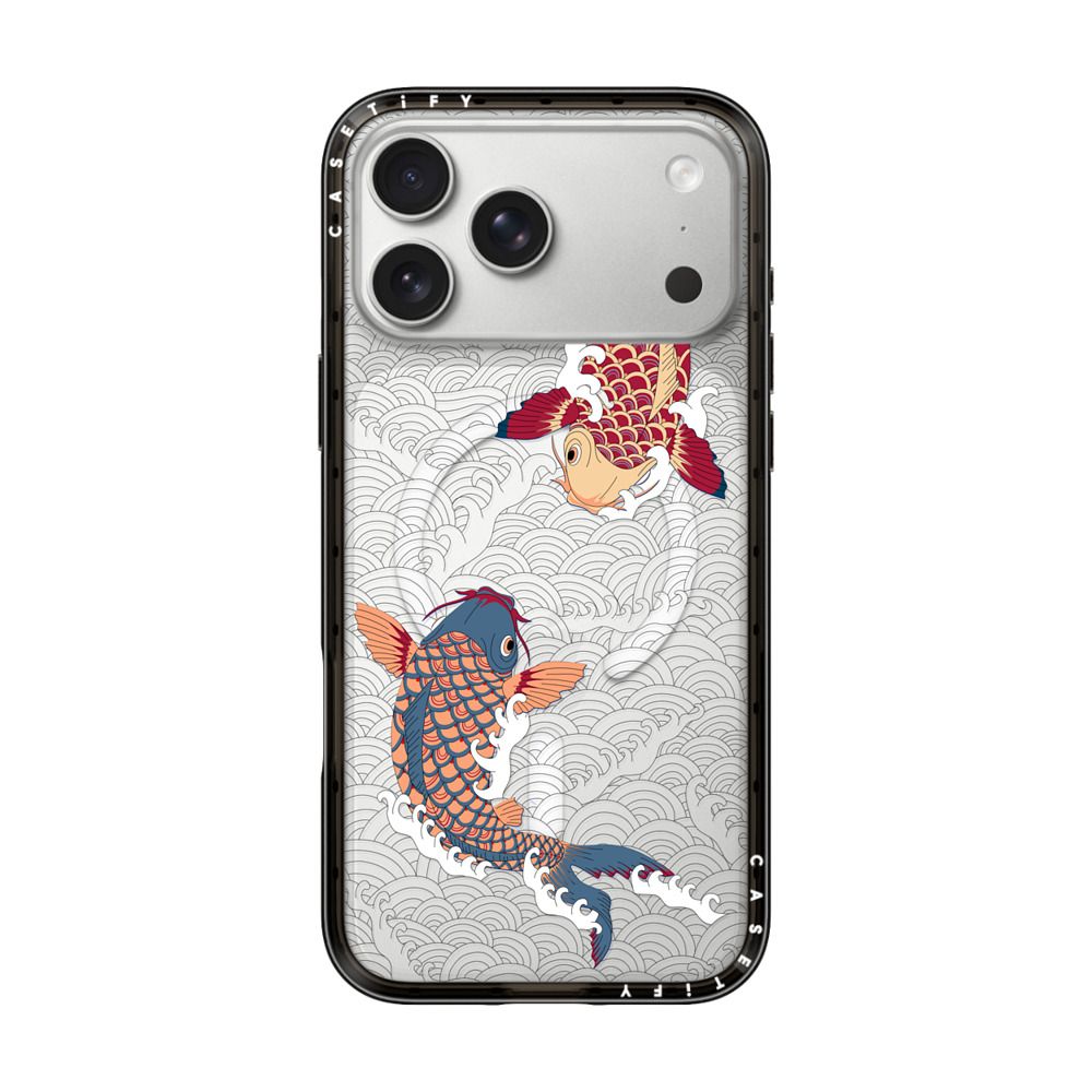 koi fish Japanese tattoo style transparent pattern iPhone Case