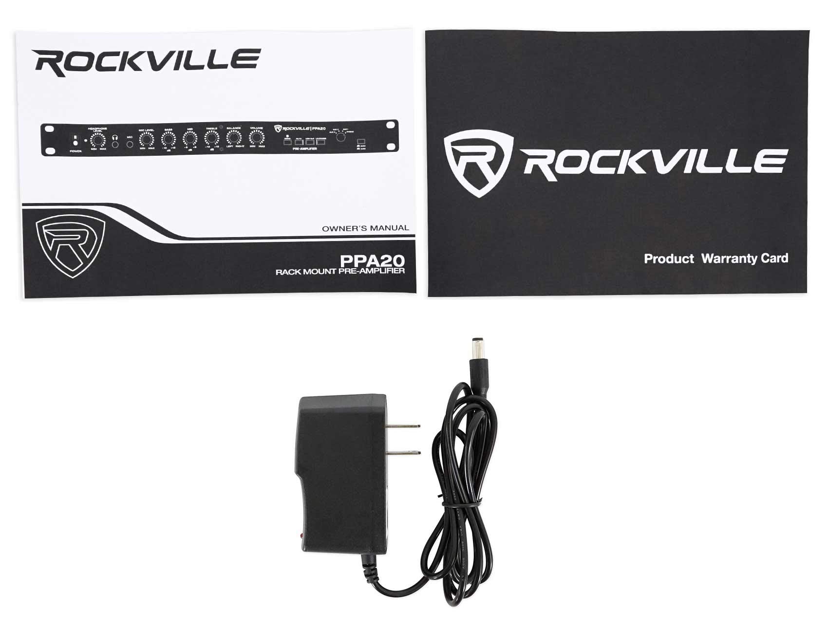 Rockville PPA20 Preamp Professional 1U Rack Mount Pre-Amplifier w/Crossover+EQ