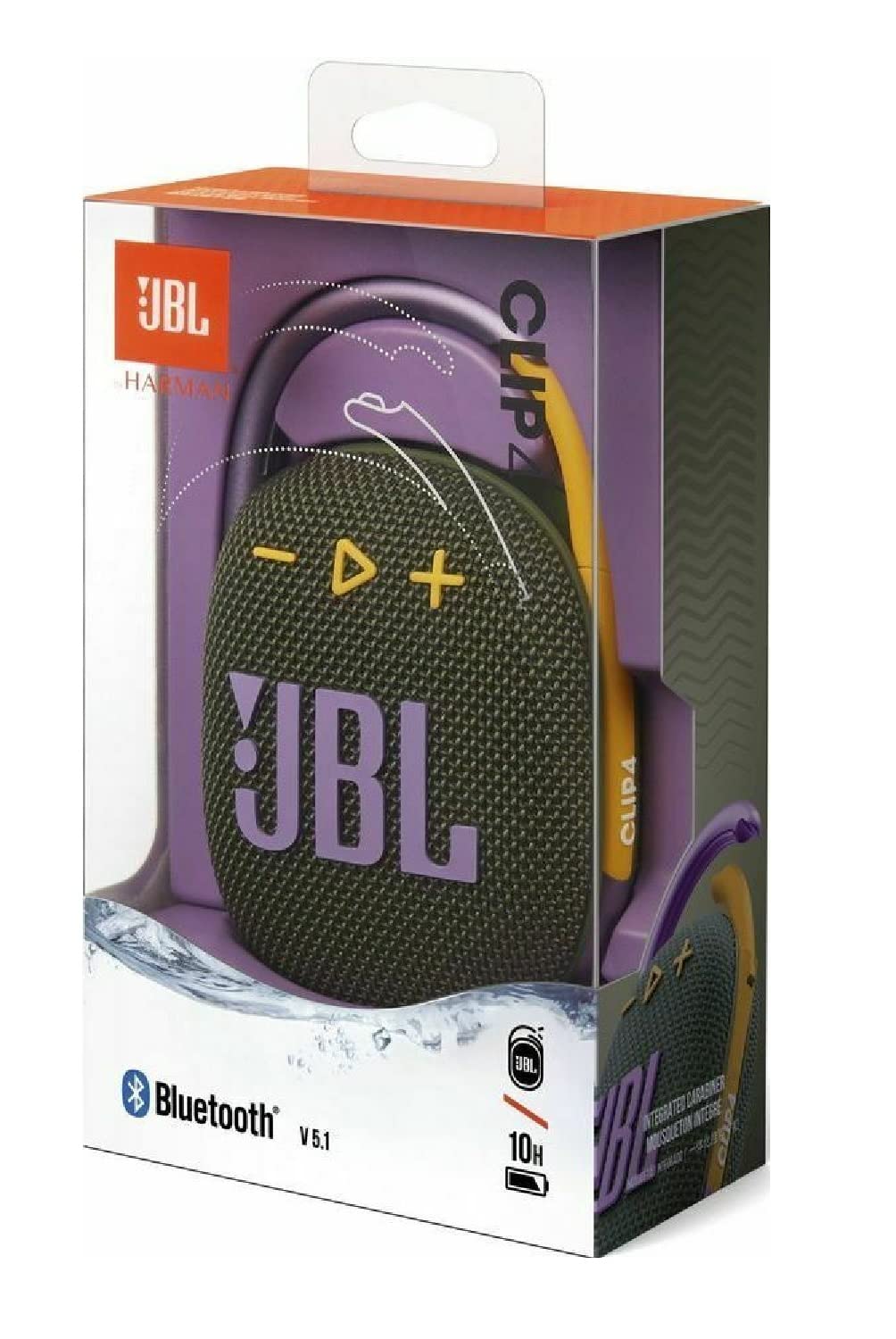 JBL 2 Pack Clip 4 Waterproof Wireless Audio Bluetooth Speaker Bundle (Green)