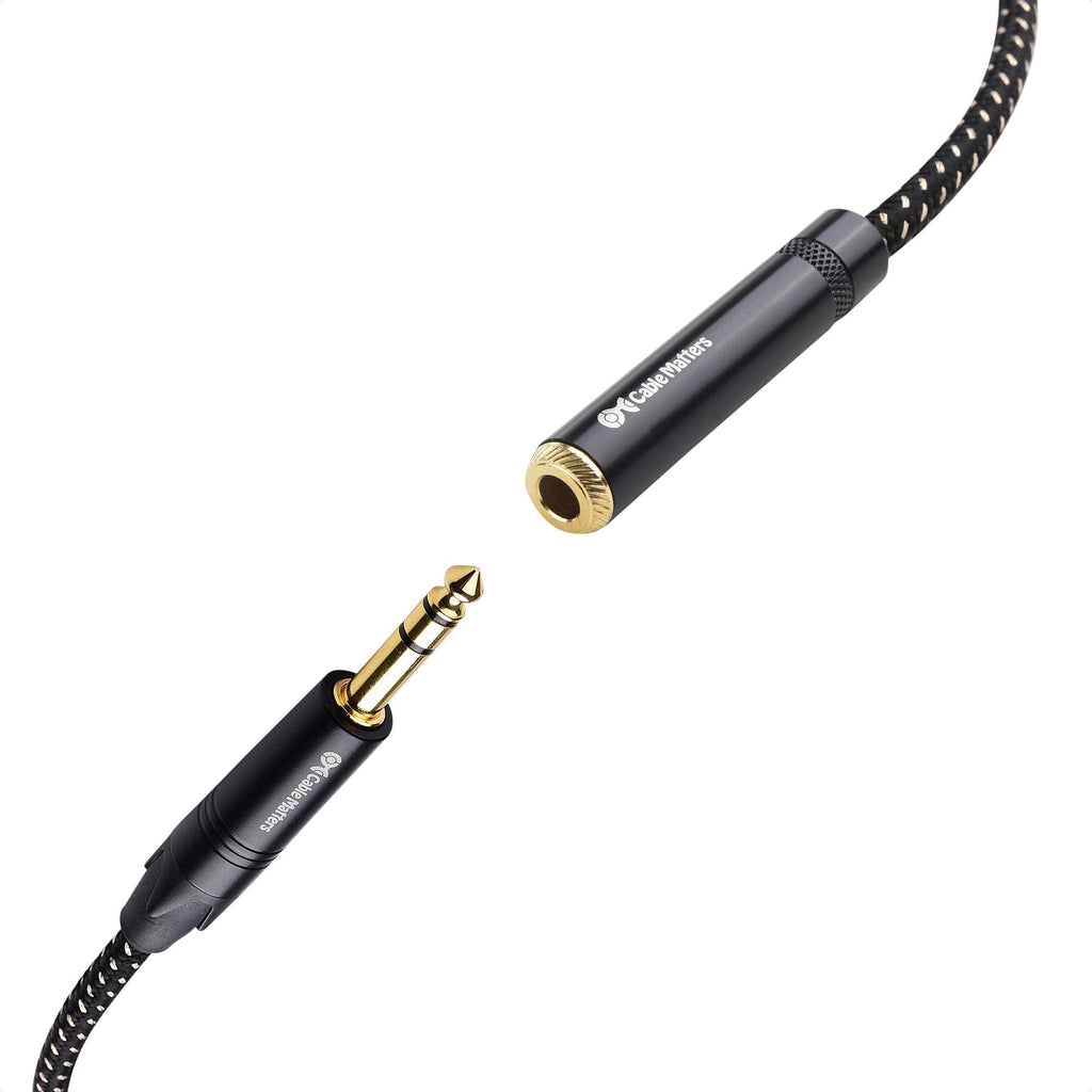 Cable Matters Braided 1/4 Inch Extension Cable (1/4 TRS to 1/4 Inch Male to Female Cable) - 6 ft