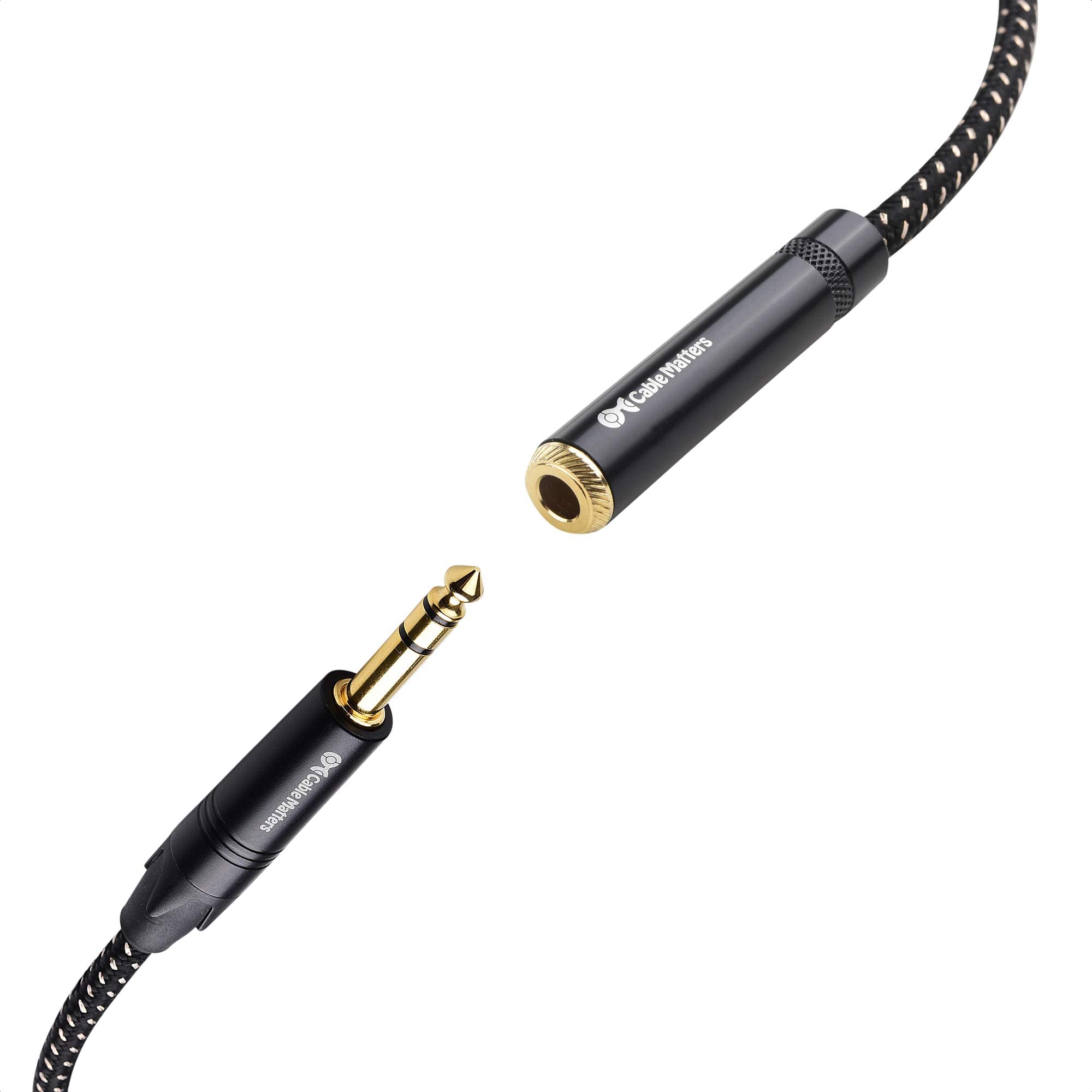 Cable Matters Braided 1/4 Inch Extension Cable (1/4 TRS to 1/4 Inch Male to Female Cable) - 6 ft