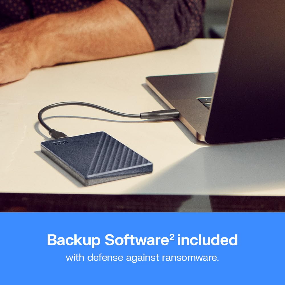 WD 2TB My Passport for Mac portable external storage, USB 3.0, Mac Compatible external hard drive, software for device management, backup and password protection, Time Machine Ready, Midnight Blue
