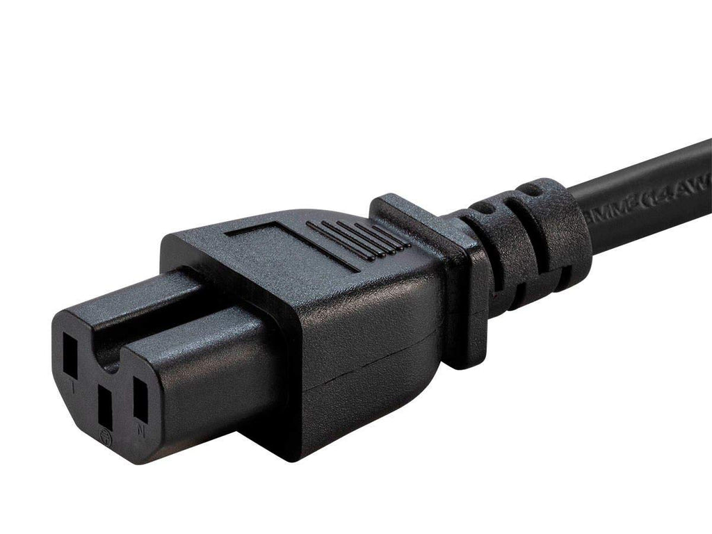 Monoprice Power Cord - IEC 60320 C20 to IEC 60320 C15, 14AWG, 15A/1875W, 3-Prong, Black, 6ft