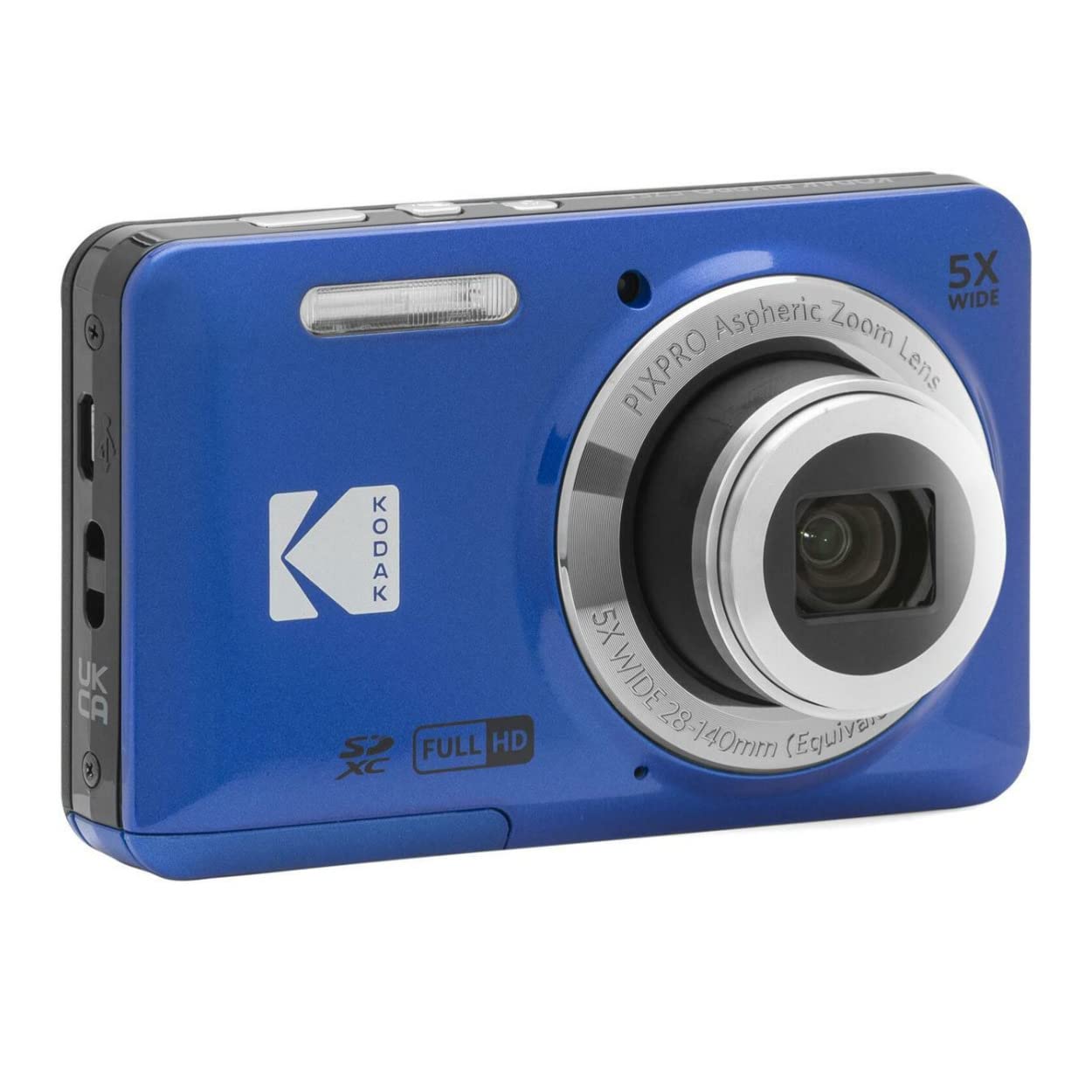 Kodak PIXPRO Friendly Zoom FZ55 Digital Camera (Blue) Bundle with Camera Case, 32GB Class 10 UHS-I U1 SDHC Memory Card and USB 2.0 Card Reader (4 Items)