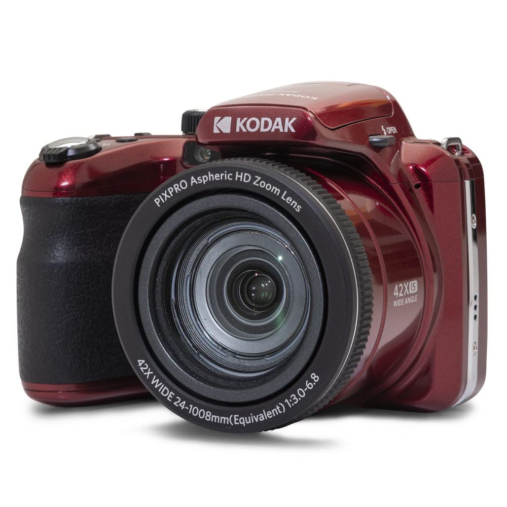 Kodak PIXPRO AZ425-RD 20MP Digital Camera 42X Optical Zoom 24mm Wide Angle 1080P Full HD Video Optical Image Stabilization Li-Ion Battery 3" LCD Vlogging Camera (Red)