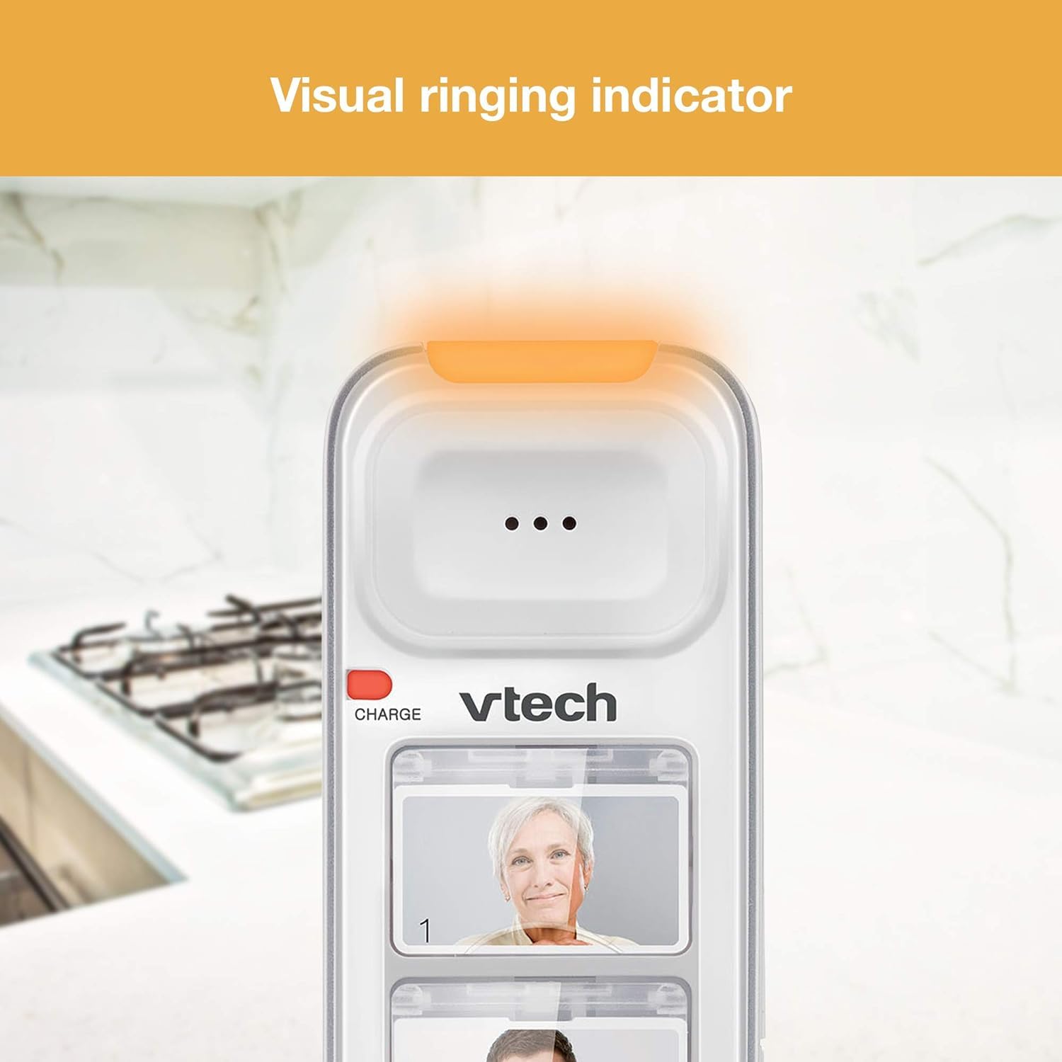 VTech SN5307 Amplified Photo DIAL Accessory Handset with Big Buttons & Large Display for SN5127 & SN5147 Senior Phone Systems, Photo Dial Handset, Cordless Phone System