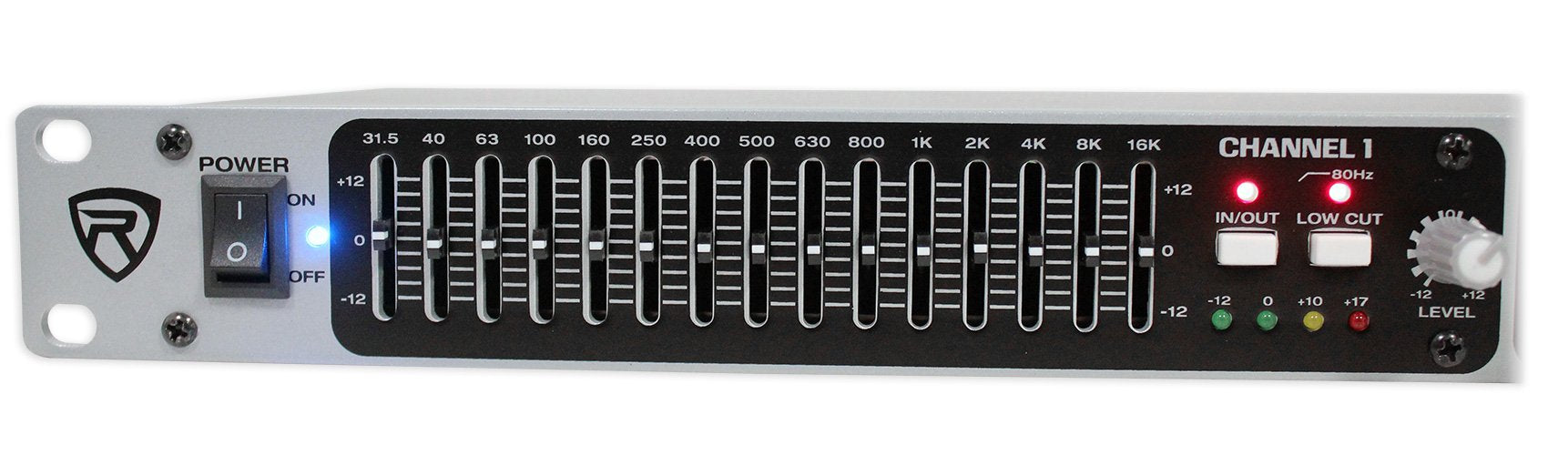 Rockville REQ215 Dual 15 Band 1/3 Octave Graphic Equalizer with Sub-Output!