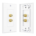 Cable Matters 2-Pack 2-Port TV Cable Wall Plate (Coax Wall Plate) in White